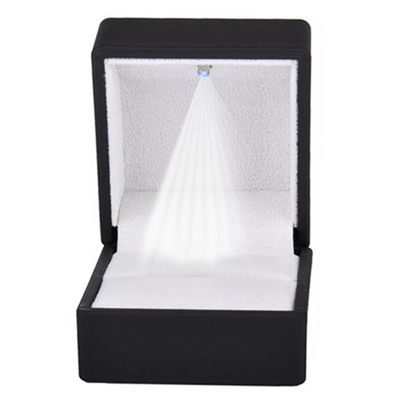 Rings Display Box Storage Soft Velvet Tray Case Holder Stand Display Storage Box Show Jewelry Organiser Led Light Ring Box Black Jewelry Packaging Display Aliexpress
