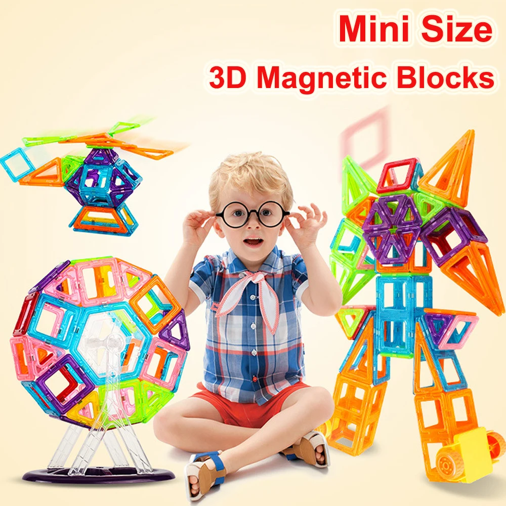 Мини размер 3D Магнитный конструктор игрушки моделирующие строительные блоки