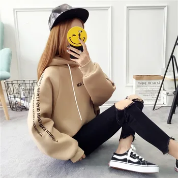 

Autumn Winter Female Womens Pullovers Women Casual Hoodies Sweatshirt Women Letter Printed Printing Cotton Casual Full