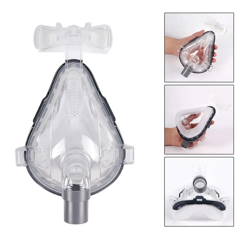 F1B CPAP маска Универсальный респиратор полная маска для лица с бесплатным головным убором Авто CPAP BiPAP респиратор храп терапия интерфейс s m l