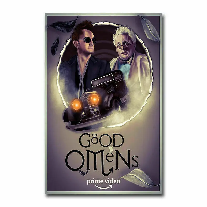 

Good Omens David Tennant Michael Sheen TV Series Wall Sticker Silk Fabric Poster Art Indoor Decor Bright