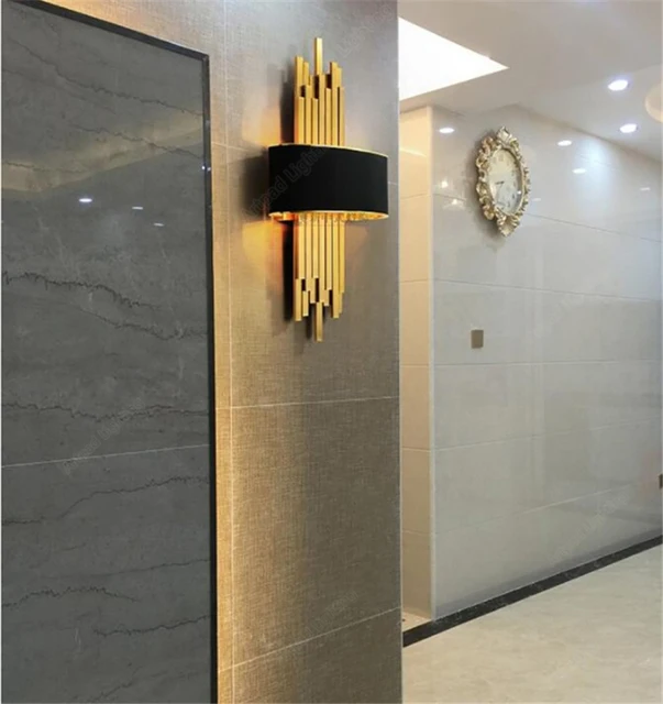 FAZRPIP Kristall Wandleuchte Gold - 4-stufige Designer Lampe Für Wohnzimmer & Flur