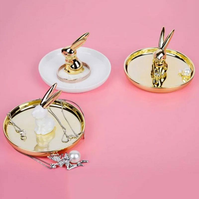 Нордический стиль кролик ювелирные изделия кольцо держатель стенд Органайзер ожерелье брелок дисплей лоток