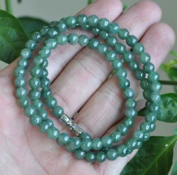 

Green Icy Jadeite Jade 8MM necklace Special offer 18 inches