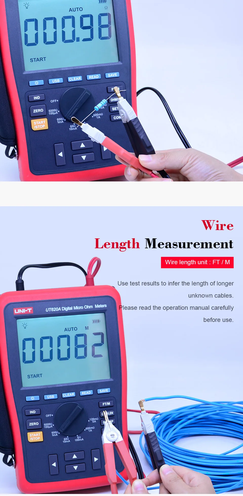 UNI-T ut620a digital micro ohm medidor de