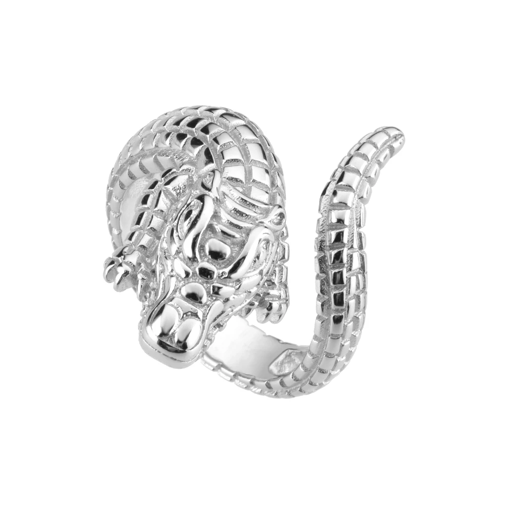 DPLAOPA 925 Sterling Silver Gold Plated Silver Crocodile Ring Adjutable Women Party Jewelry Open Bangle Circle Jewels -H2226257be418409f9984a3515745f7c0K