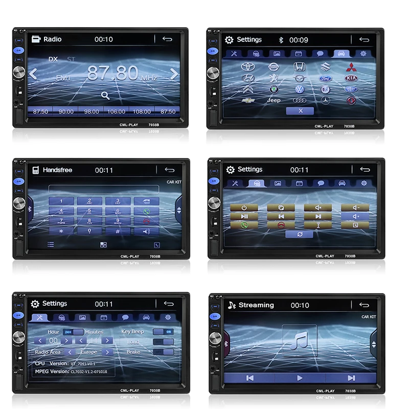 2 Din Car Stereo 7 Inch MP5 Player USB FM Radio AUX Input Car Multimedia Player Touch Screen Bluetooth Hands Free Calling