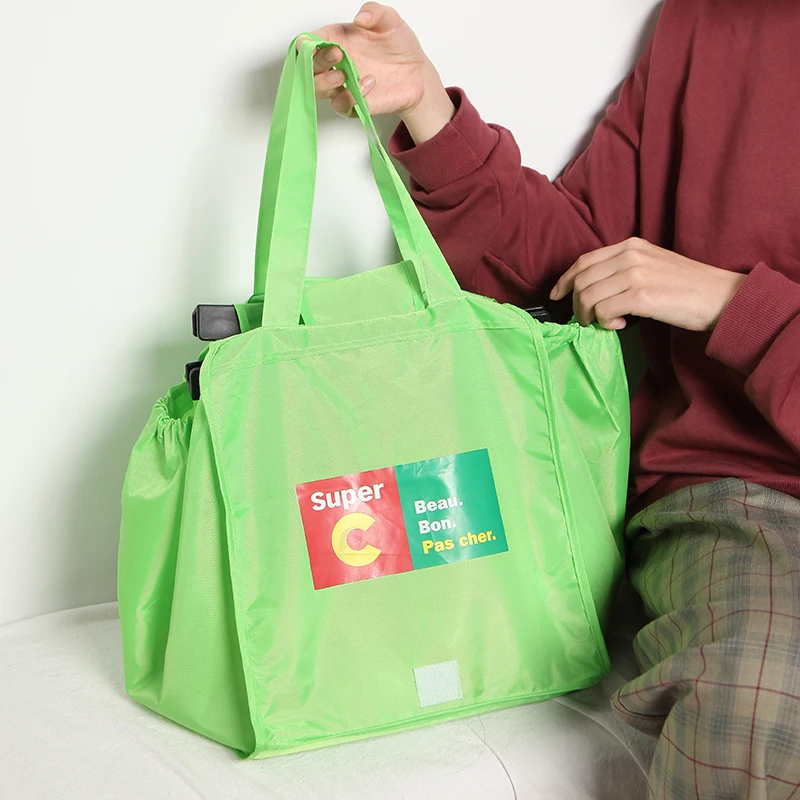 Многоразовая Экологичная нейлоновая вместительная переносная складная сумка для супермаркета, большая Тележка для покупок, складная сумка-тоут