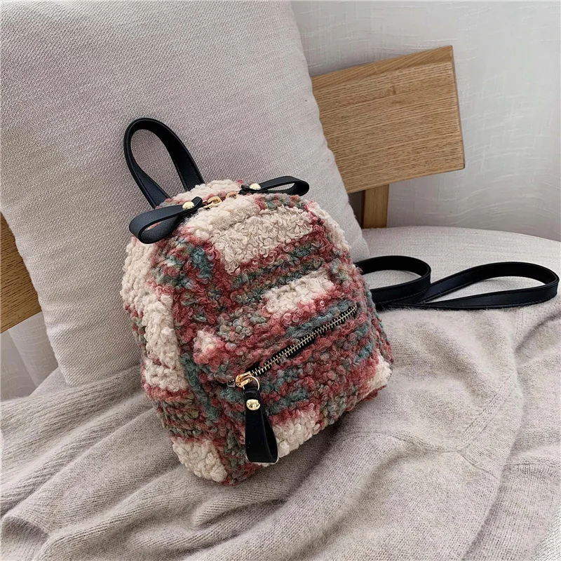 

Cute Mini Backpacks For Women Fleece Shoulder Bag 2020 Travel Small Backpack Plush Bagpack Female Ladies School Rucksack Mochila