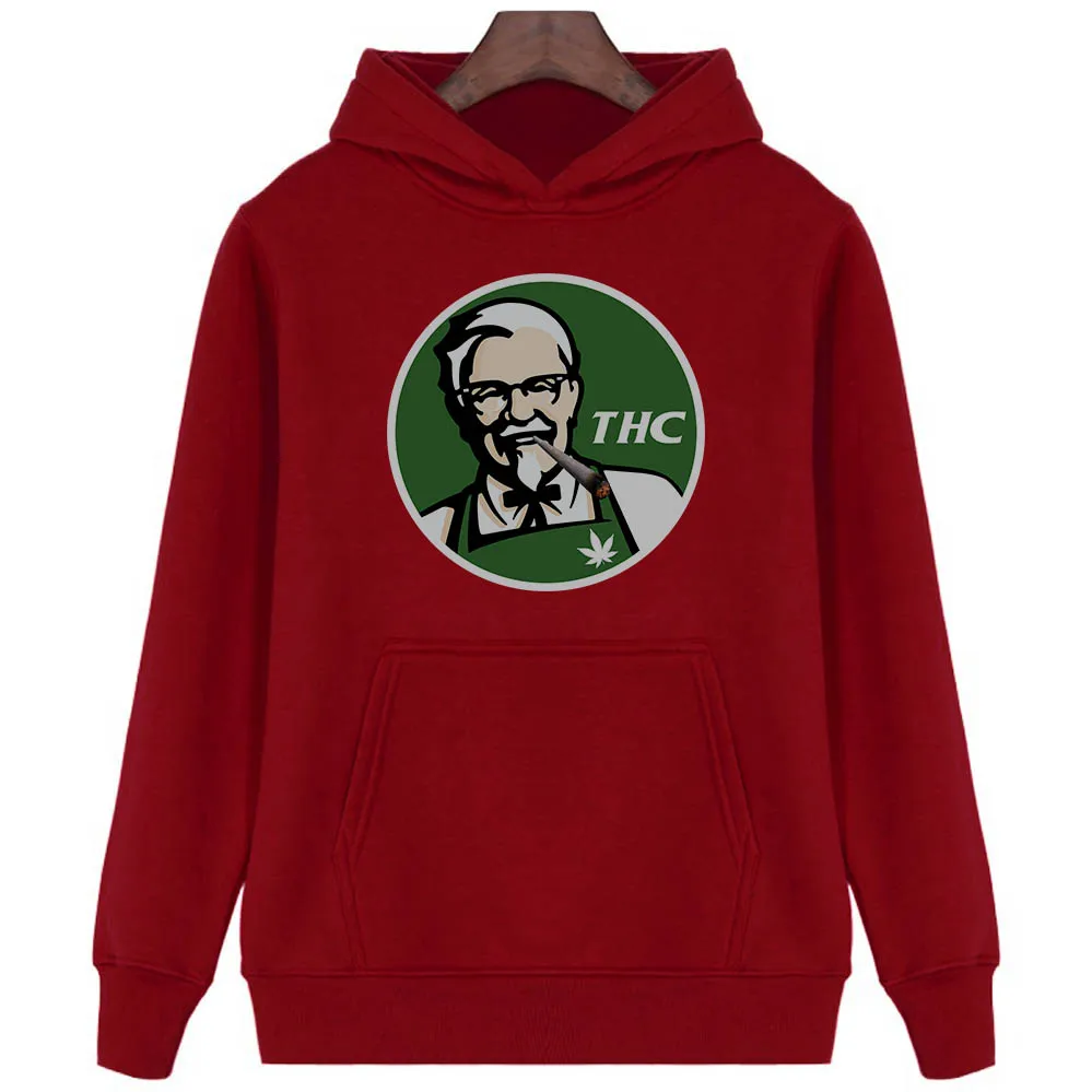 KFC пародия THC сорняков флисовая куртка с капюшоном зимнее пальто толстовка забавные Толстовки размер США с увеличенной полнотой S-3XL