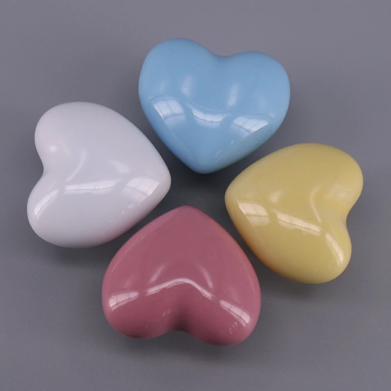 1 цветная квадратная/ручка в форме сердца для комода ручки ящиков керамическая