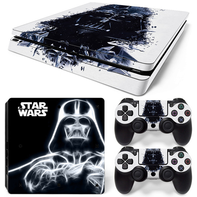 Wars Darth Vader Sticker Cover Wrap Protector Skin For Sony PS4 Slim Console & 2PCS Controller Skin Decal For PS4 Slim