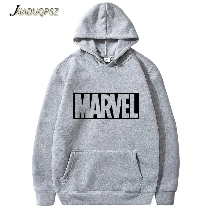 Новые брендовые кофты с капюшоном "marvel" мужские высококачественные повседневные мужские толстовки с длинными рукавами с принтом marvel спортивные костюмы с капюшоном для мужчин - Цвет: WM11 Grey