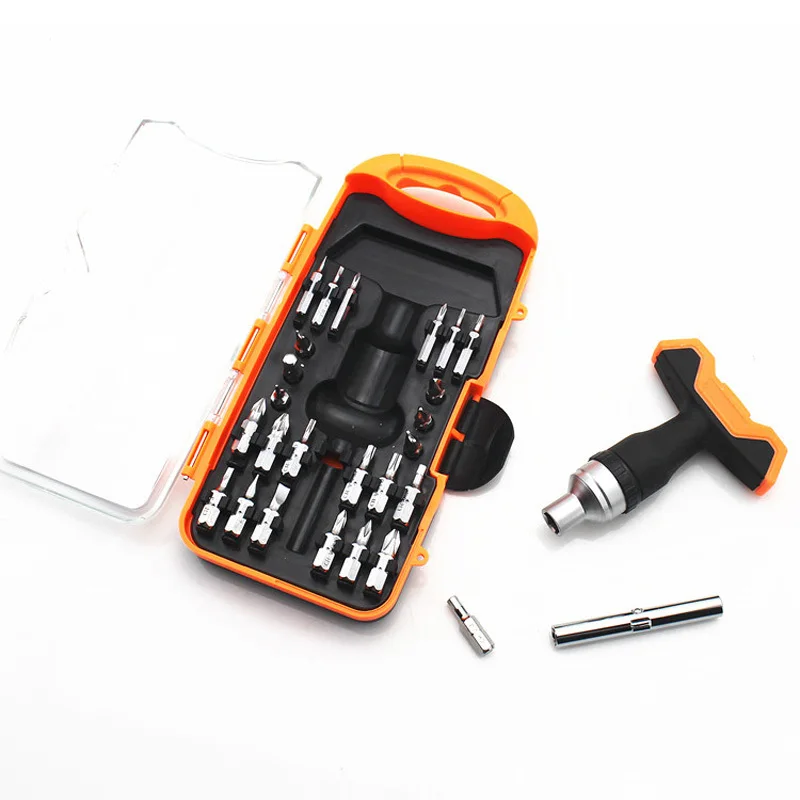 LAMEZIA 26 In 1 Precision Double T Handle Ratchet Drive Screwdriver Set Notebook Iphone Ipad Camera Mini Electronic Repair Tool