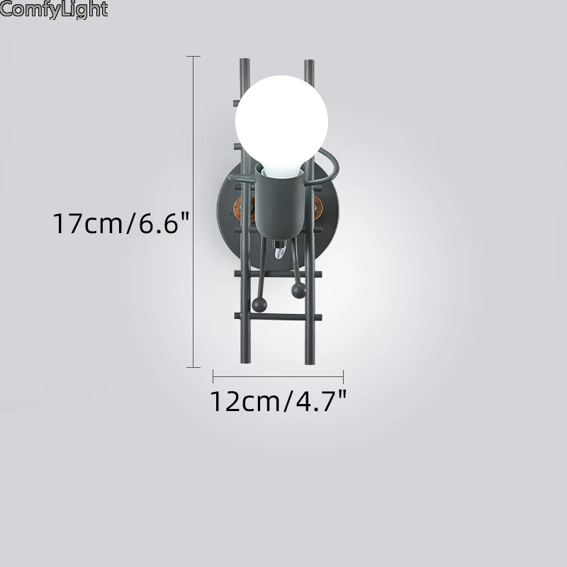 Современная кукла, настенный светильник, прикроватный светильник для спальни, для детей, для гостиной, столовой, лофт, интересный настенный светильник, для кухни, для прохода, светодиодный светильник