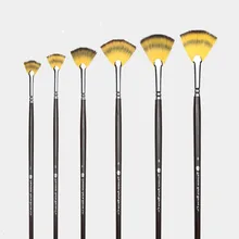 Веерообразная нейлоновая гуашь для волос Акварельная кисть для школы краска для рисования принадлежности художественные Кисти