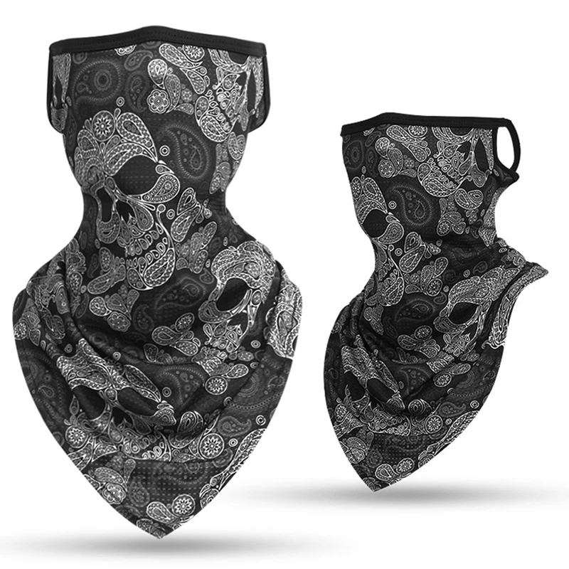 통기성 사이클링 해골 얼굴 두건 귀 루프 오토바이 얼굴 마스크 스키 낚시 목 따뜻한 각반 커버 귀와 남자 Balaclava