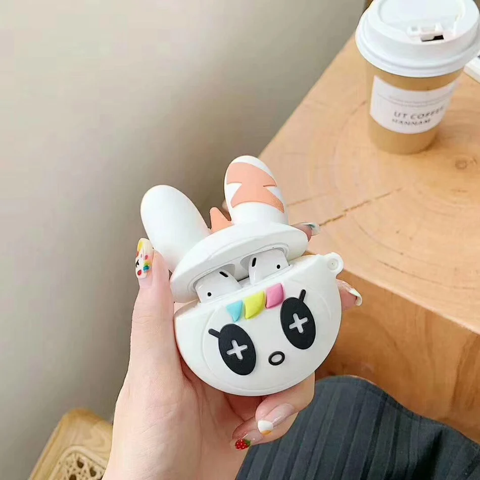 3D чехол для наушников для AirPods, силиконовый чехол с милым мультяшным изображением сакуры, Розовая звезда, Крыло ангела, чехол для Apple Air pods, 2 кольца на палец