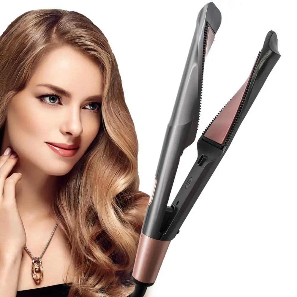 

Professional Hair Straightener Curler Flat Iron Negative Ion Wand Straighting Ionic Curling Iron Corrugation Crimper