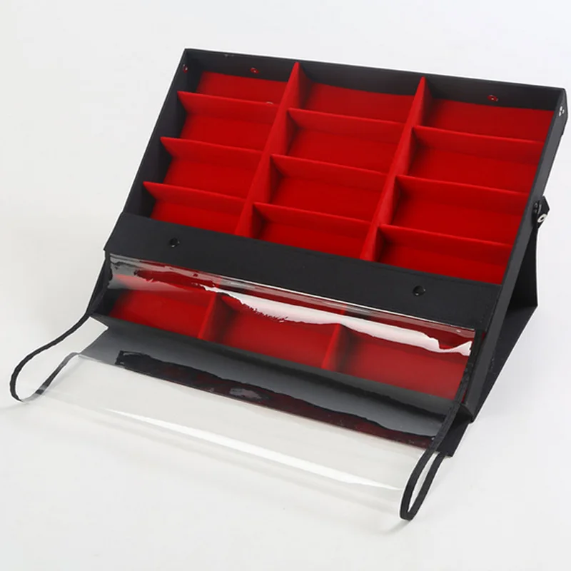 Arrival  Fashion18 Grids Eyeglass Storage Display Grid Case Box for Sunglasses Glasses 18 Compartments Glasses  ring holder