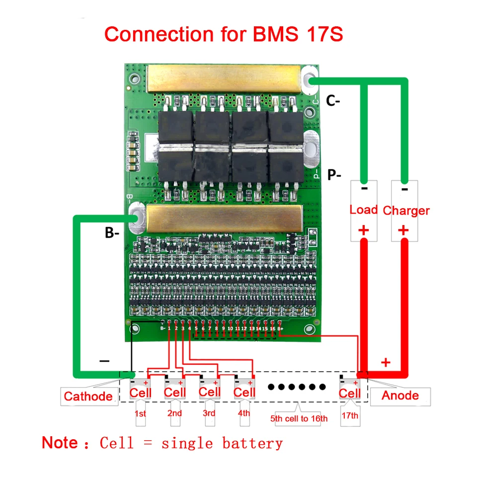 BMS 6S до 17S 50A 4,2 V балансировка 10S 17S BMS литий-ионная батарея 18650 Lipo Защитная печатная плата PCM сменный балансир