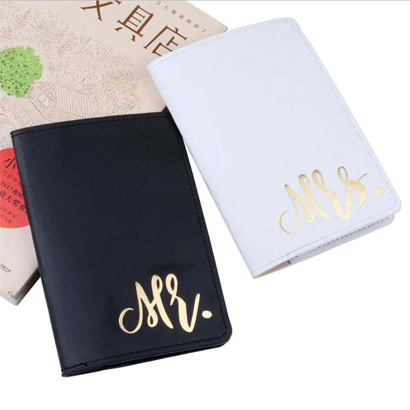 Mr&mrs Couple Lover Passport Cover Card Case Women Men Travel Credit