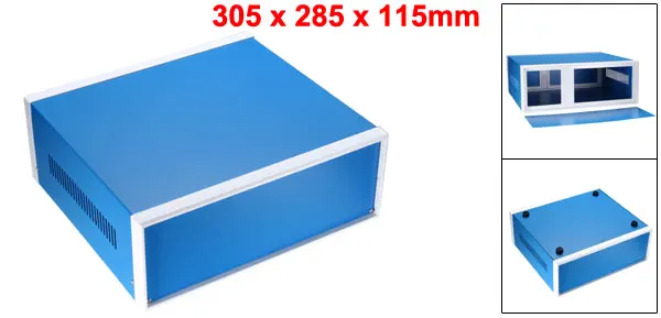 Uxcell 1 шт. Горячая 200x165x90 мм 210x180x140 мм DIY Распределительная коробка электронный Железный корпус проект чехол синий для аэропорта, датчик - Цвет: 305x285x115mm