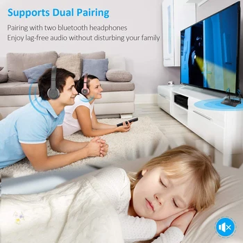 

5.0 Audio Receiver Transmitters RCA Adapters Household Bluetooth 2 in 1 AUX Computers Safety Parts for Speaker TV