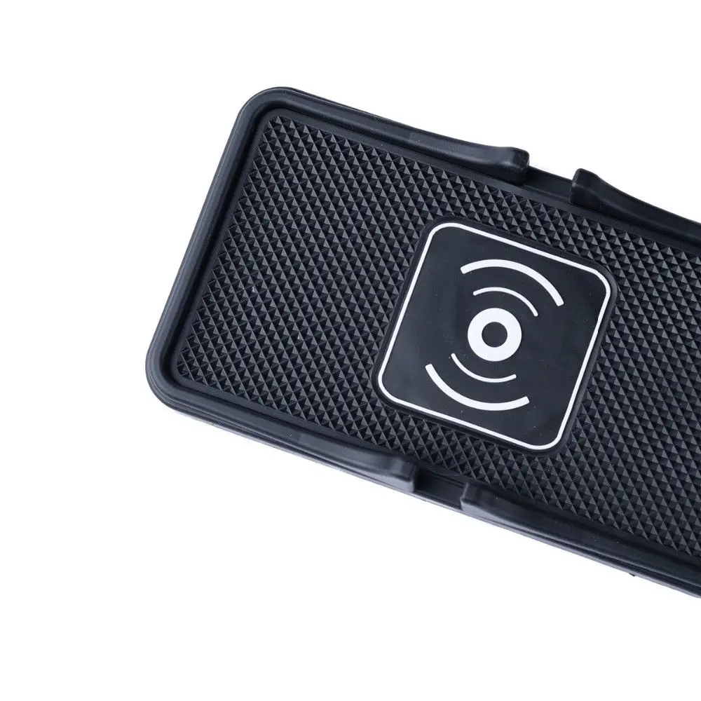 Силиконовое Qi Беспроводное зарядное устройство быстрое для samsung Galaxy нескользящий коврик приборной панели автомобиля 10 Вт прочный