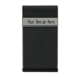 Elegant Red and Black Slim Cigarette Case - Stainless Steel with PU Leather Finish, Personalized Logo Option, Stylish Smoking Accessory (Black Custom)