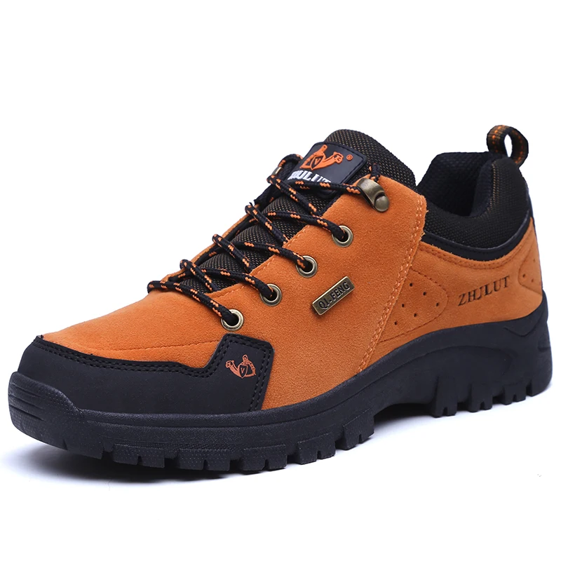 Мужские и женские походные ботинки; износостойкая повседневная обувь; нескользящие кроссовки; обувь для альпинизма и треккинга; прогулочная обувь для пар - Цвет: orange