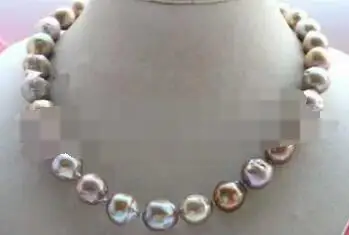 

Genuine Natural 12-15mm Baroque Purple Reborn Keshi Pearl Necklace