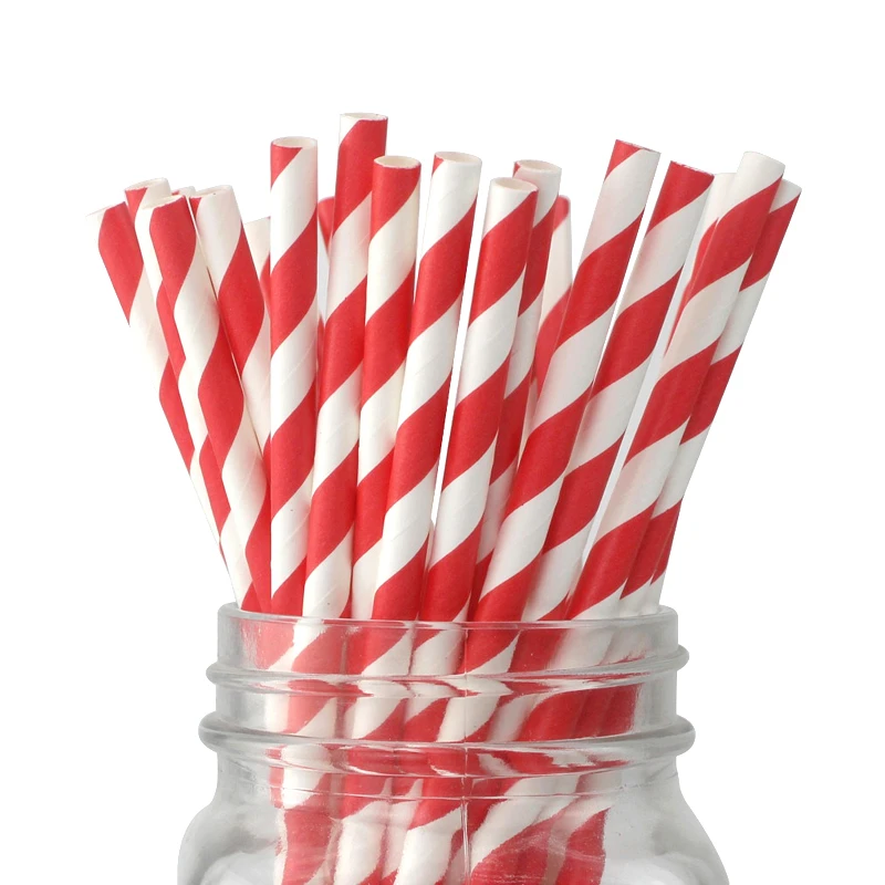 stripe straws 150pcs Ipalmay Красные Полосатые вечерние одноразовые бумажные салфетки для стаканчиков, бумажные соломинки для свадьбы, дня рождения - Цвет: stripe straws 150pcs