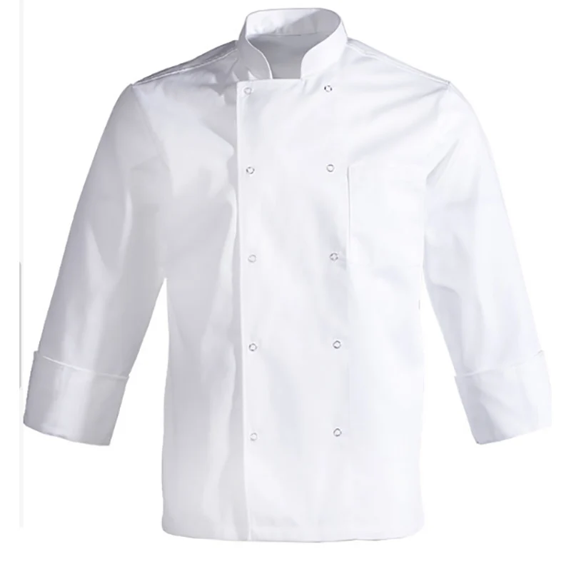 

Long Sleeve Chef Jacket Unisex Men Women Restaurant Hotel Cook Coat Kitchen Clothes Waiter Baker Uniform