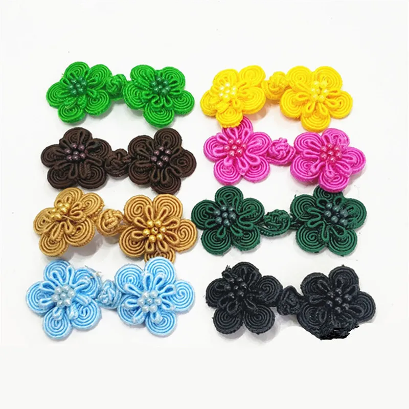 DoreenBeads 5 пар китайская лягушка застежка с узлом пуговицы Ципао ручная работа