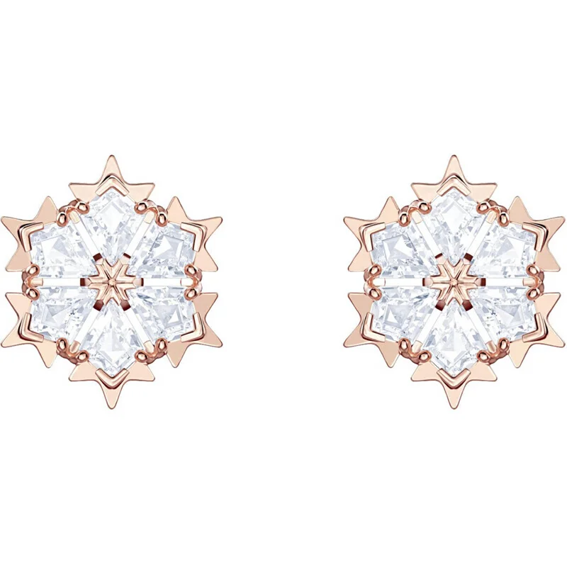 

High Quality 1:1 Swa Magic Earrings Snowflake Modeling Euro-American Simple Fashion Belt Earrings
