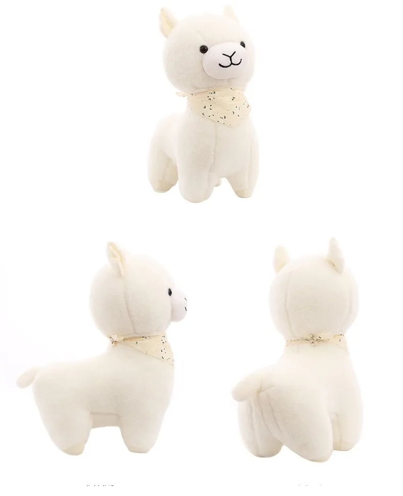 25cm Cute Scarf Alpaca Plush Toy Baby Kids Appease Sleeping Pillow Doll Animal Stuffed Lama Soft 3