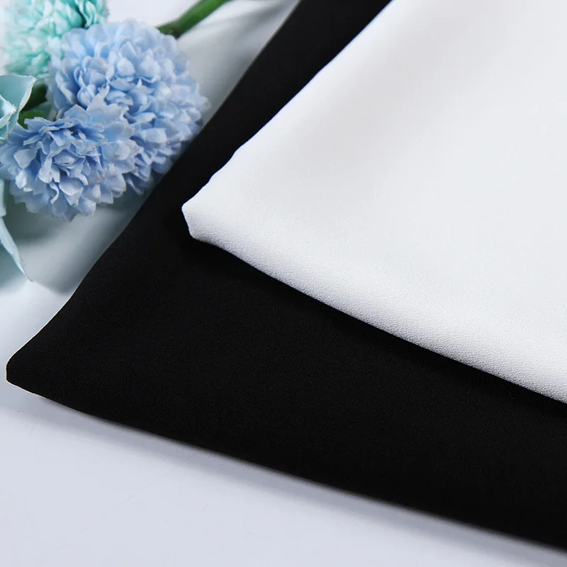 Белый Черный шифон ткань рубашка платье непрозрачная ткань