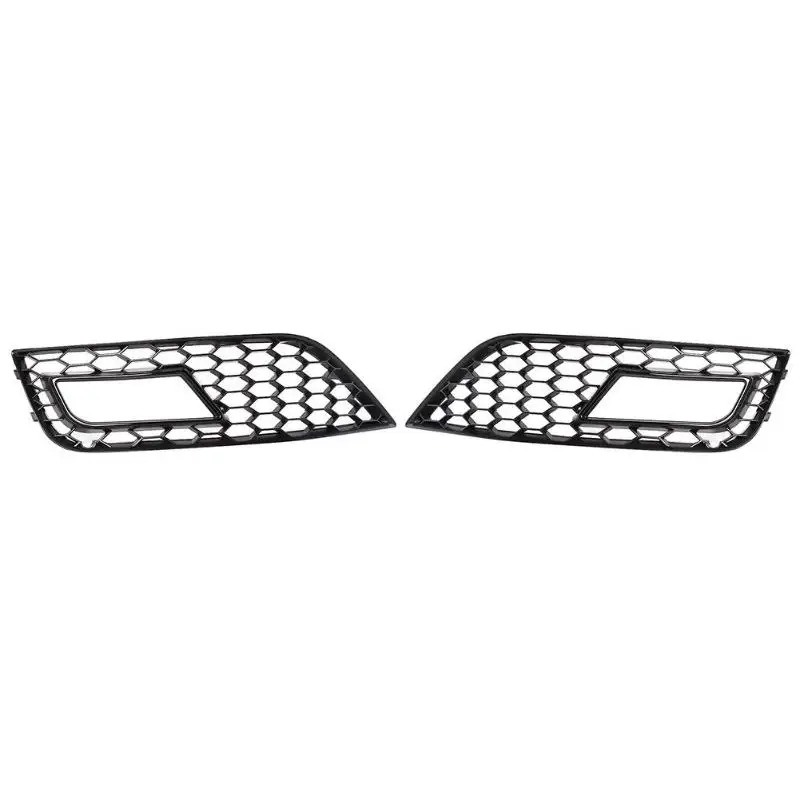 

1 Pair Front Fog Light Cover Grille Grills for Audi A4L B9 13-15 Black Trim