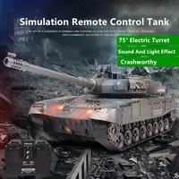 Simulation Electric Remote Control Tank 4CH Turret Rotate Simulation Sound Effect With Light Children's RC Battle Tank Model Toy 1
