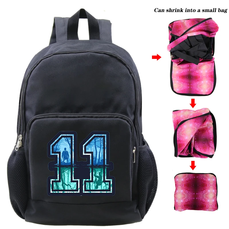 Странные Вещи Eleven Дорожная сумка на плечо для мальчиков девочек обратно в школьный рюкзак для ноутбука подростковый рюкзак сумка Складные рюкзаки - Цвет: stranger things 2