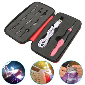 

Lighted Crochet Hooks LED Brightness Adjustable Knitting Needles Sewing Craft Tools Set For Home DIY Weave Yarn Crochet Hooks