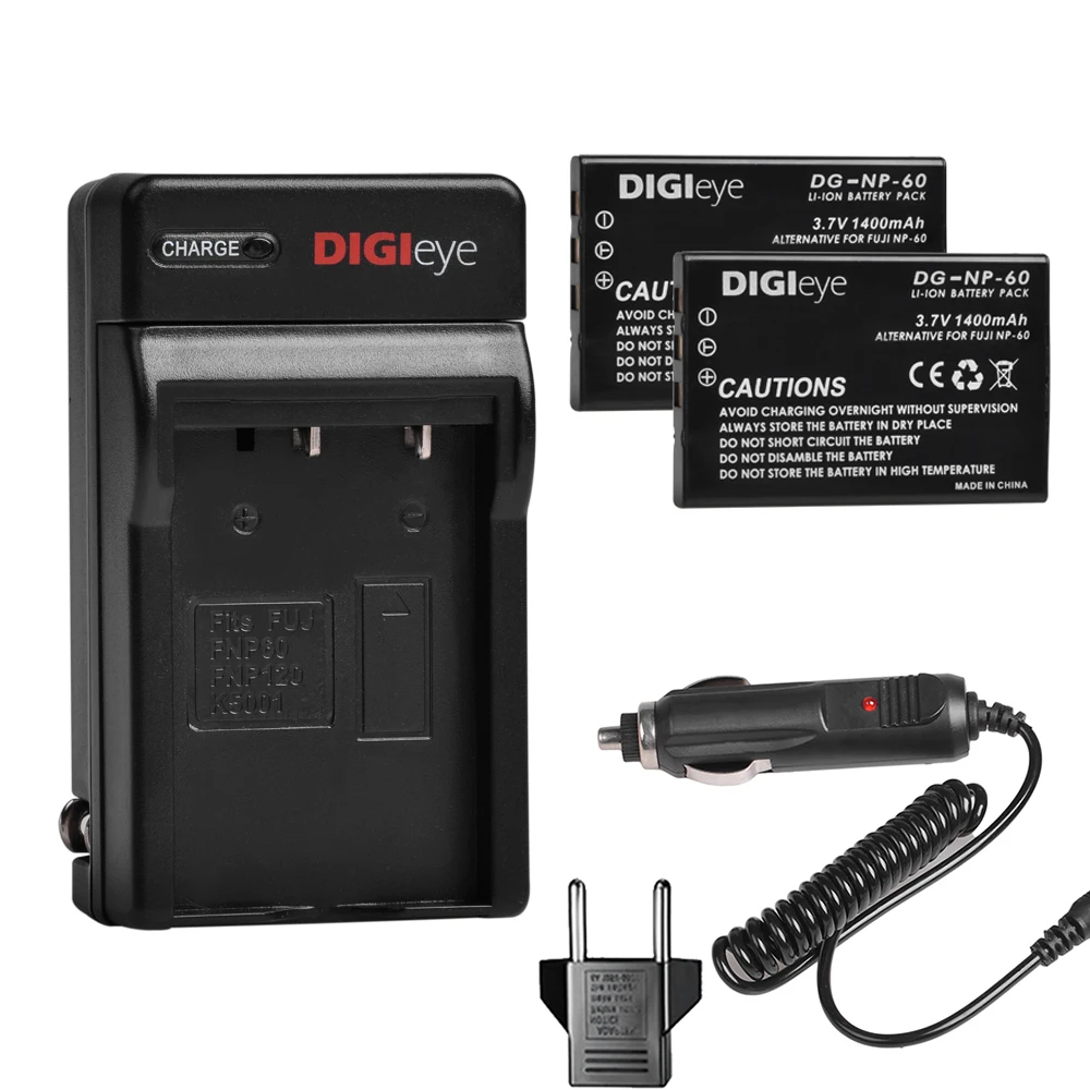 NP-60 FNP-60 Battery + Charger Kit for KLIC-5000 SLB-1037 & Fujifilm Finepix 50i 601 F401 Zoom F410 Camera | Электроника