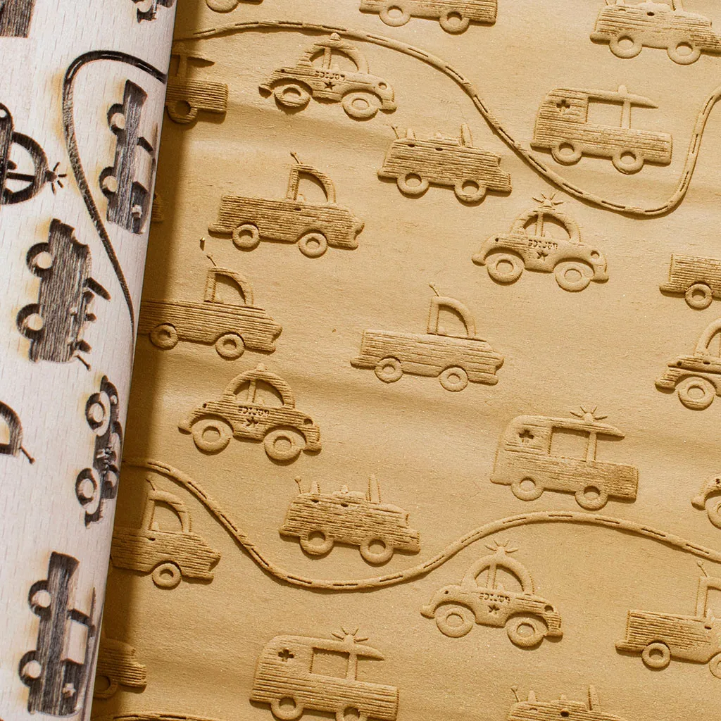 Christmas Rolling Pins Rock Wooden Rolling Embossing Baking Cookies Biscuit Fondant Cake Patterned Roller patterned rolling pin