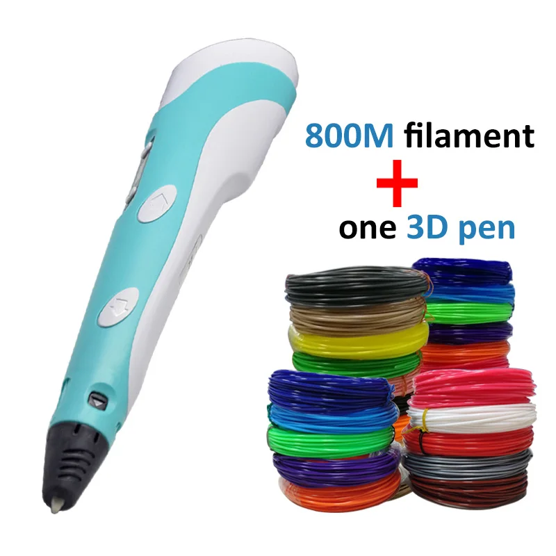 1,75 мм abs PLA 3d ручка накаливания для 3d принтера пластик для 3d ручек 20 цветов 3d производитель подарки petg папа лучший робот подарок для малыша - Цвет: 800M and a 3D pen