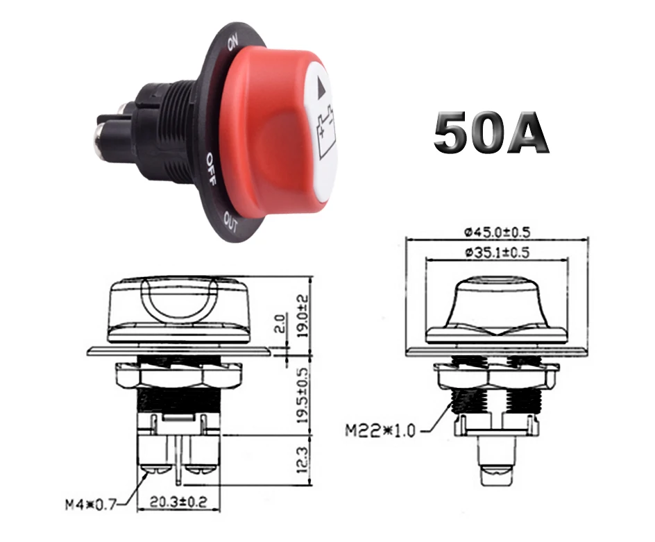 do carro cortado matar interruptor rotativo 12v