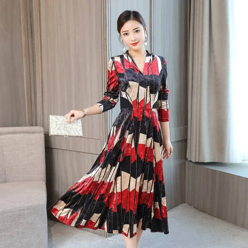 

Spring Women Dress 2019 New Style Summer V-neck Xxxl Big Code Designs Work Wear Female Simple Fashion Temperament Slim Dresses