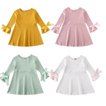 

Newborn Kids Baby Girl Clothing Casual Long Sleeve Bow Dress Pageant Party Princess Dress Princess Baby Costume Girl Dresses