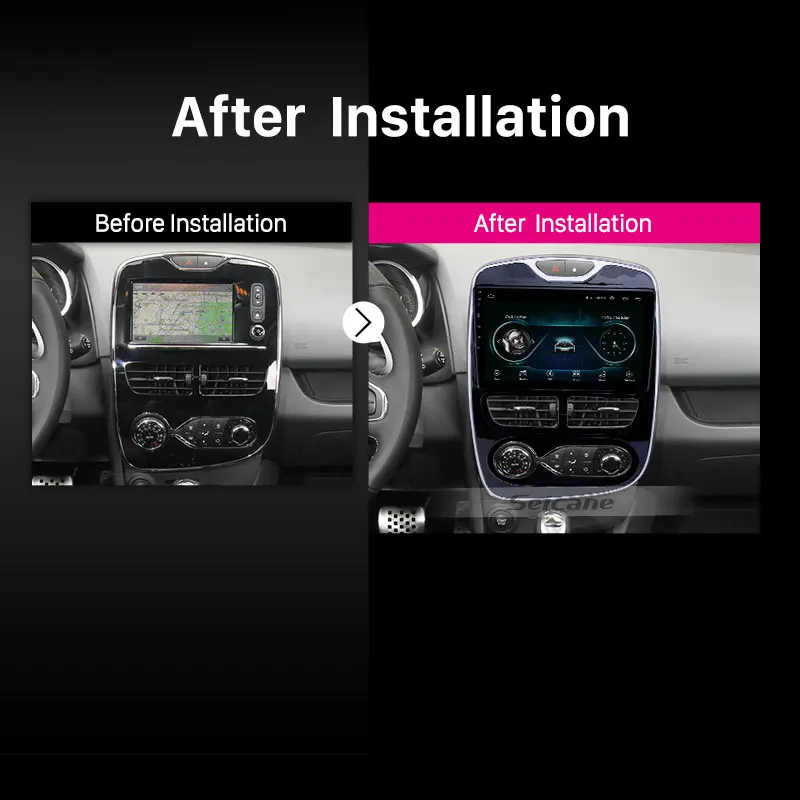 Seicane 10,1 дюймов Автомобильный радиоприемник с навигацией GPS Android 8,1 блок плеер для Renault Clio цифровой/аналоговый 2012- поддержка OBD2