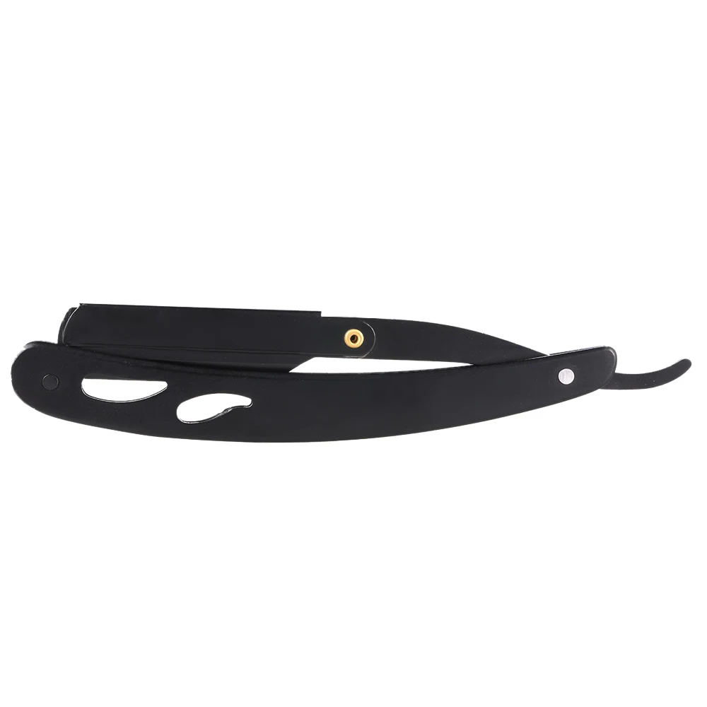 

Stainless Steel Black Straight Edge Razor Folding Shaving Razor Barber Single Edge Shaving Salon Male Facial Cleaning Tool